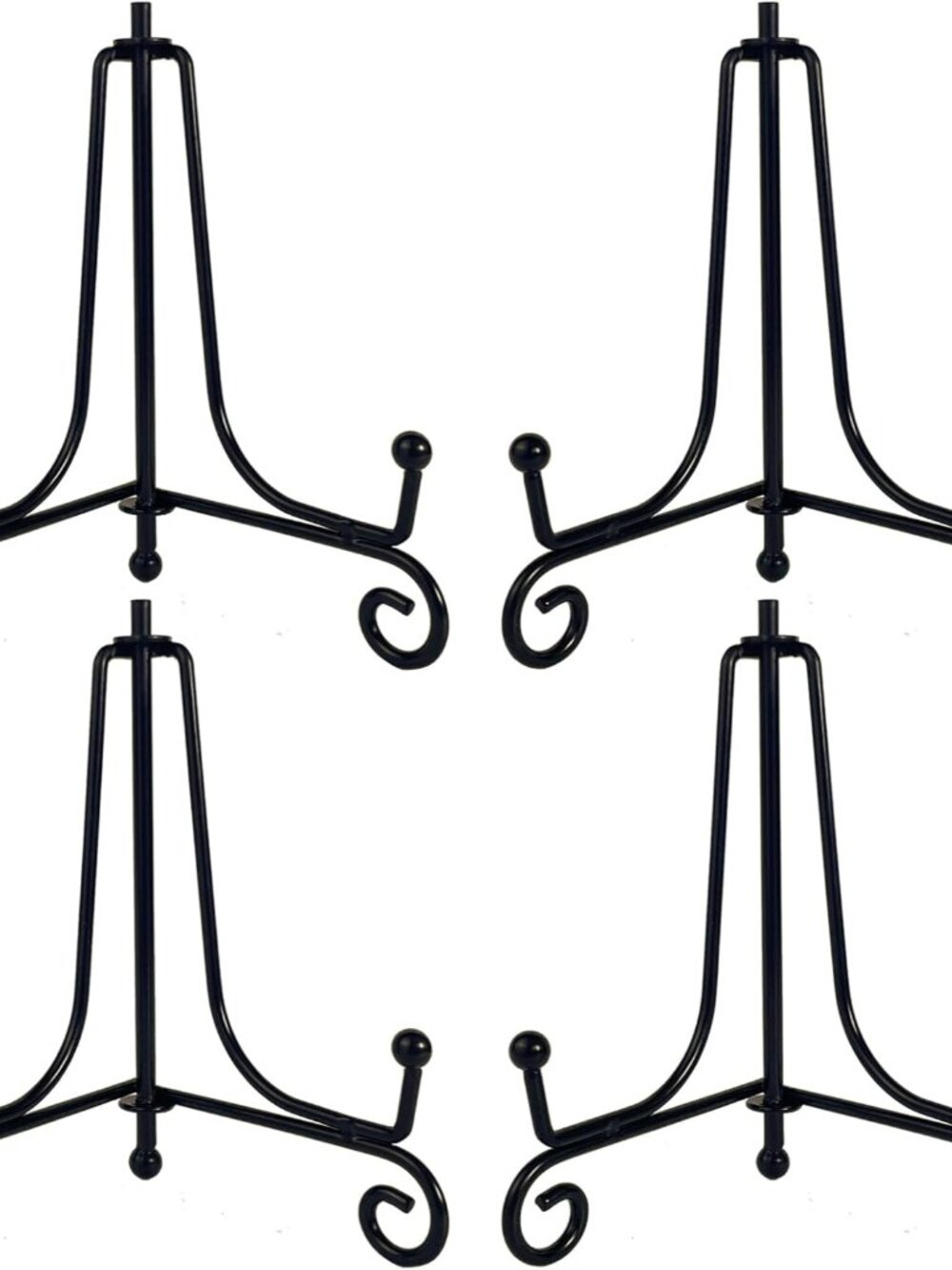 4PCS Premium Black Iron Plate Stands for Display 4 Inch, Decorative Solid Metal